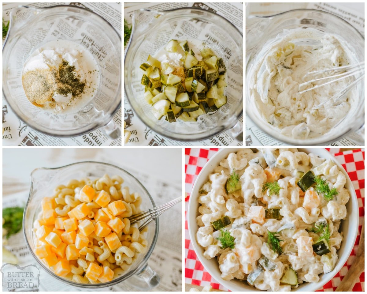 how to make a dill pickle pasta salad