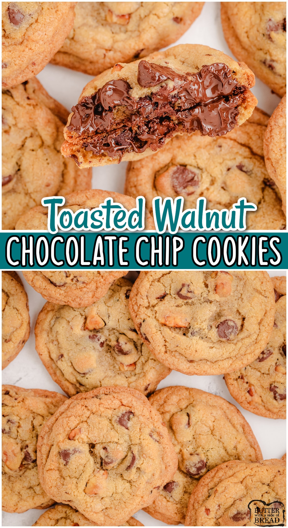Toasted Walnut Chocolate Chip Cookies are a delicious twist on a classic recipe, with a lovely combination of sweet and nutty flavors!
