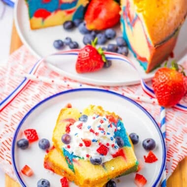 4th of July red, white and blue pound cake