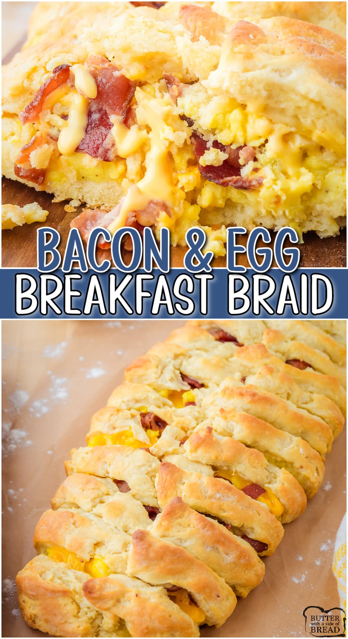 Breakfast is elevated with this delightful Bacon Egg and Cheese Biscuit Braid! Simple ingredients come together fast in this savory twist on bacon, egg, and cheese!