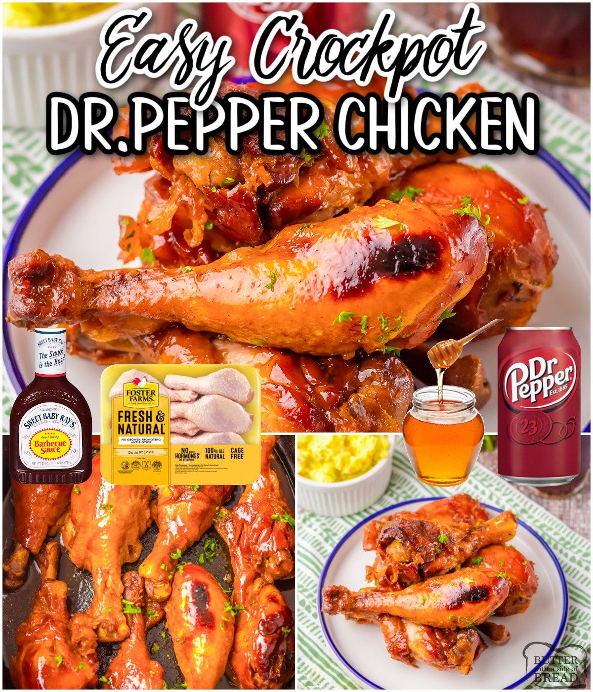 Crockpot Dr. Pepper Chicken Legs are tender, fall-off-the bone chicken drumsticks that slow cook in a Dr. Pepper BBQ sauce everyone loves!