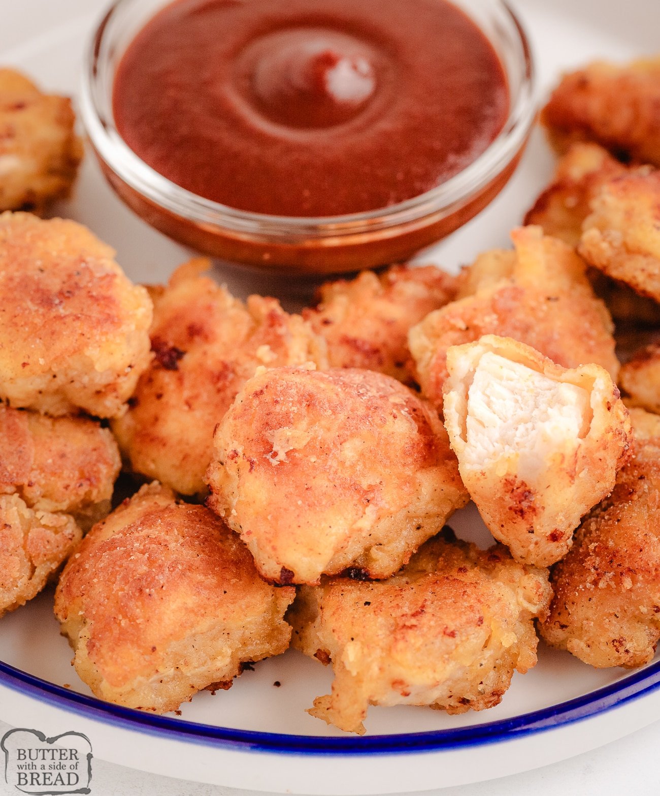 tasty homemade chicken nuggets with a unique crumb topping