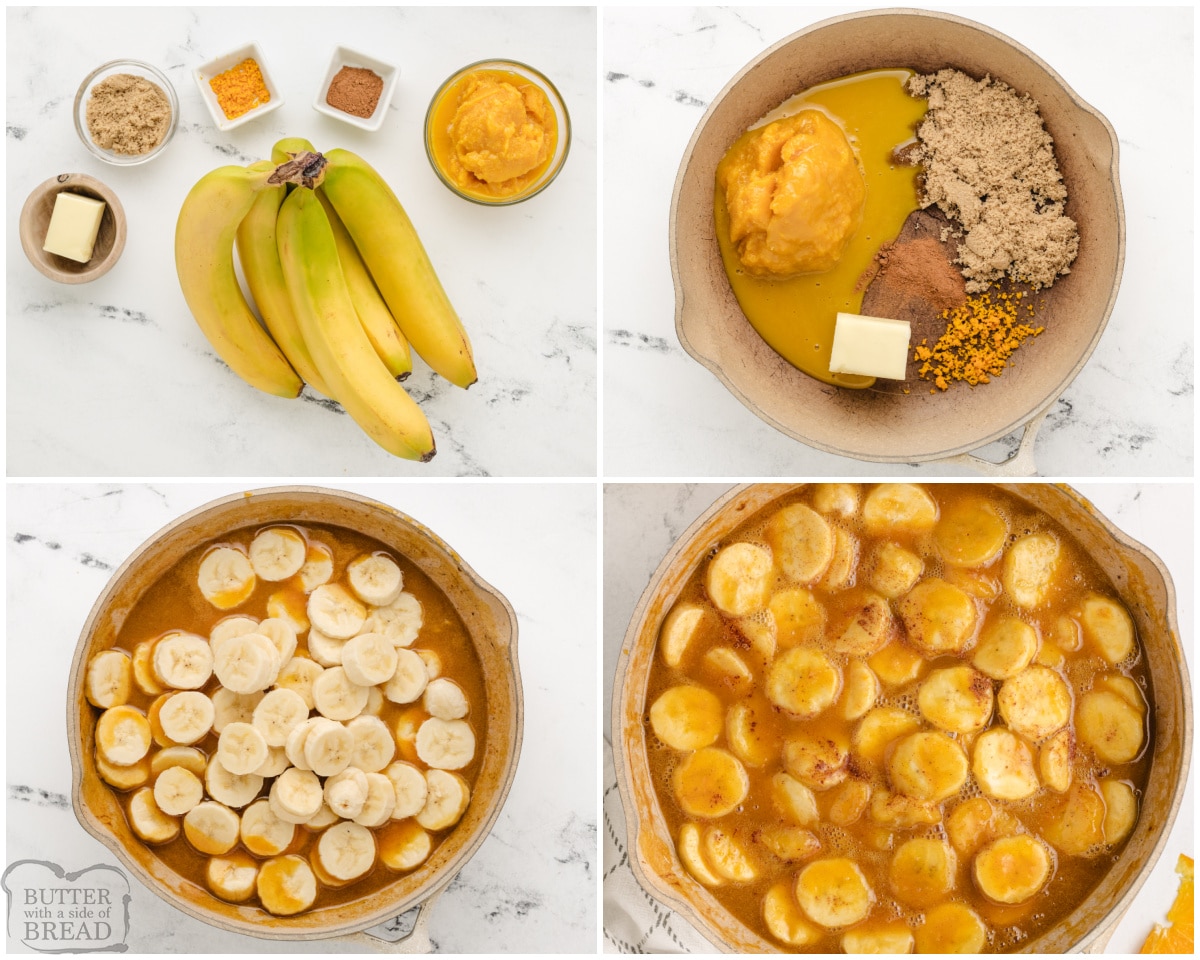 how to make brown sugar cinnamon orange glazed bananas