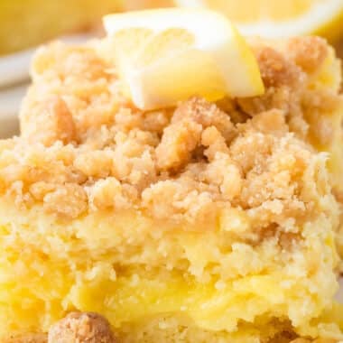 lemon crumb cake with cream cheese inside