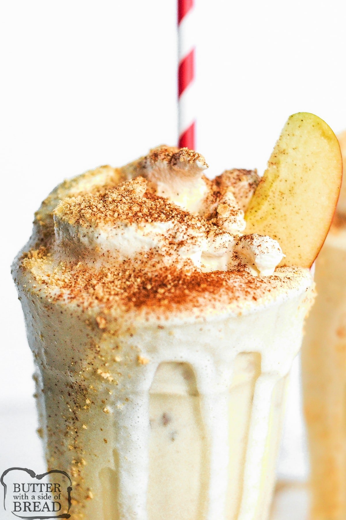 Milkshake made with homemade caramel apple sauce and vanilla ice cream. 