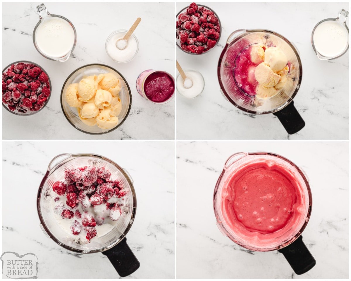 how to make a raspberry lemonade ice cream smoothie