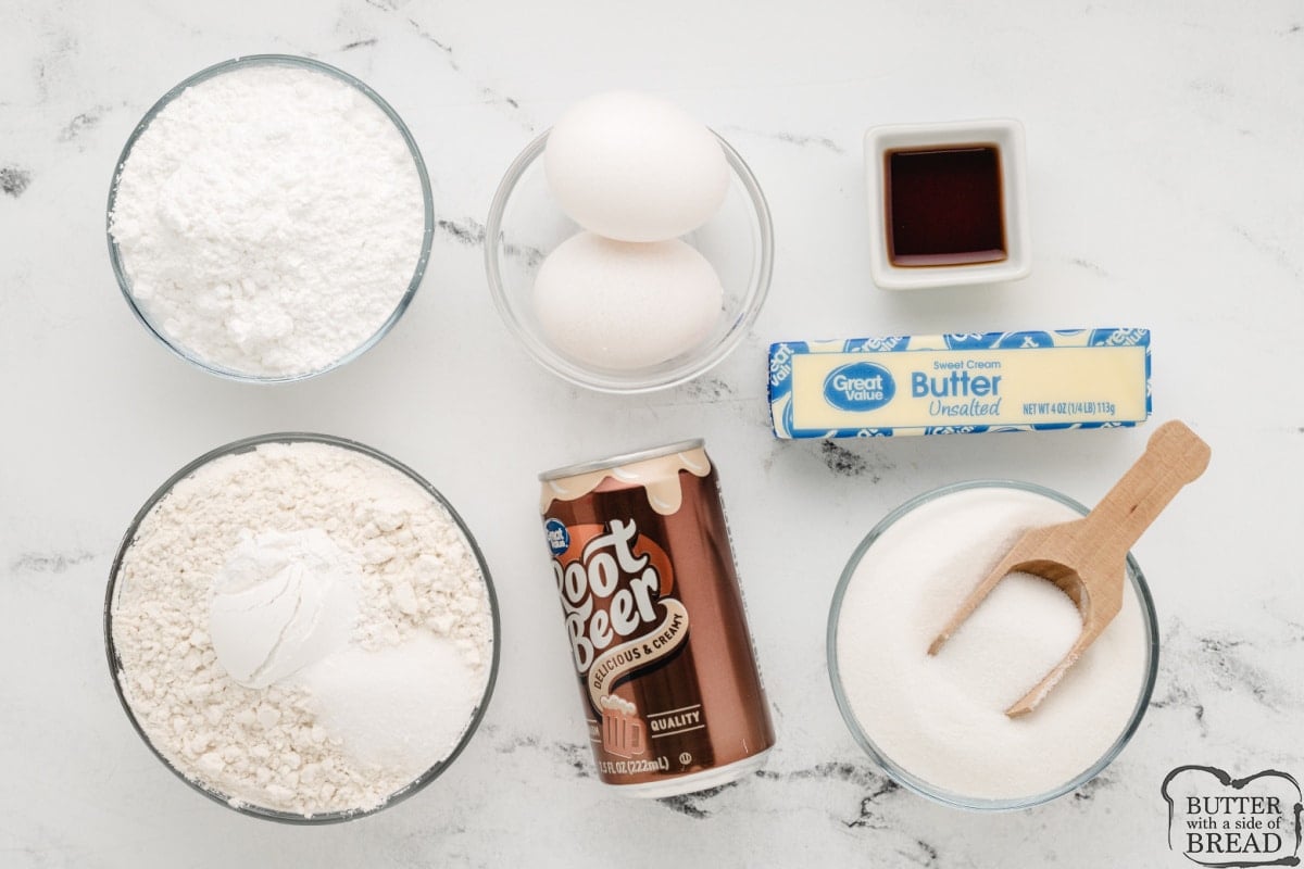 Ingredients in Root Beer Cake.