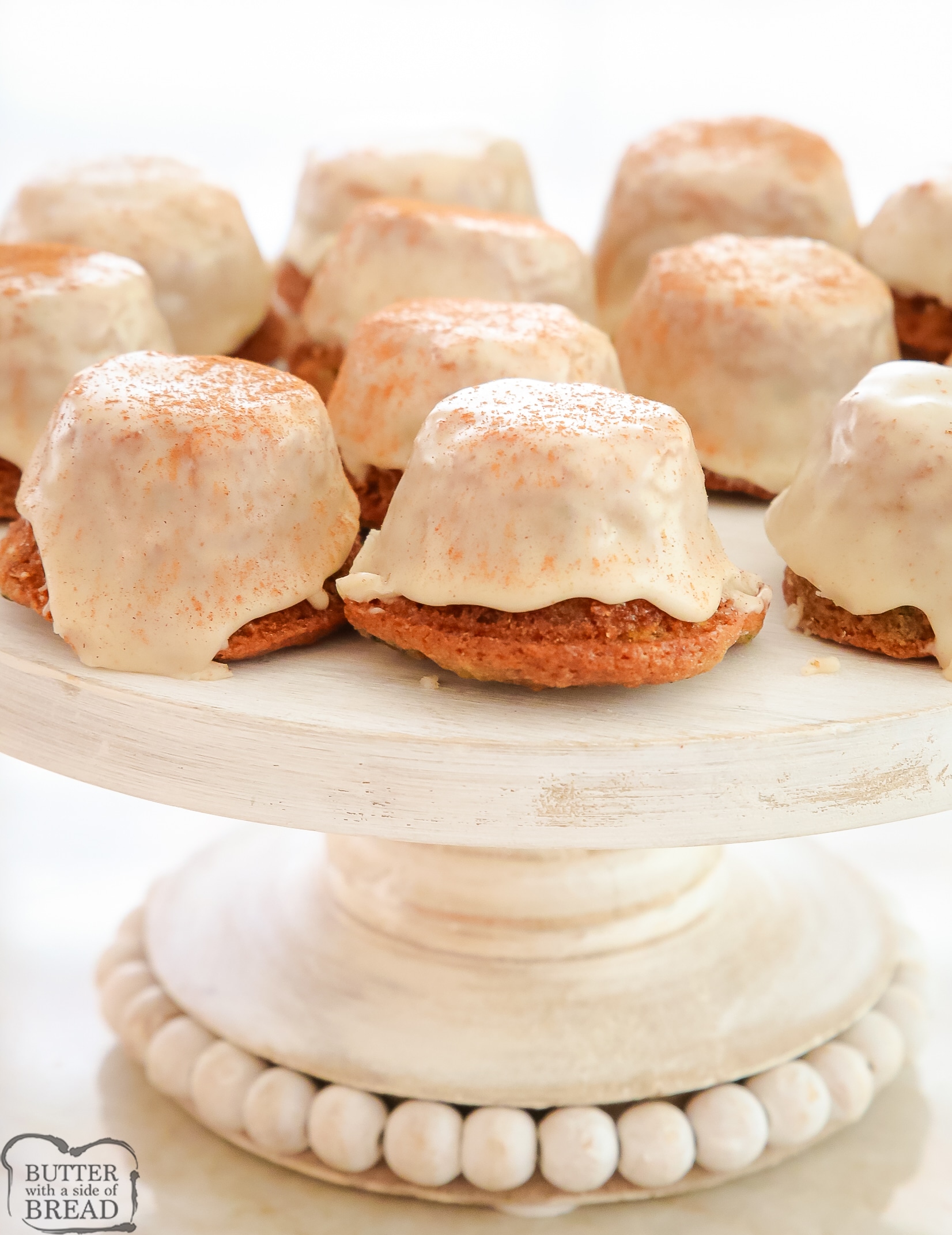 zucchini bread bites dusted with cinnamon