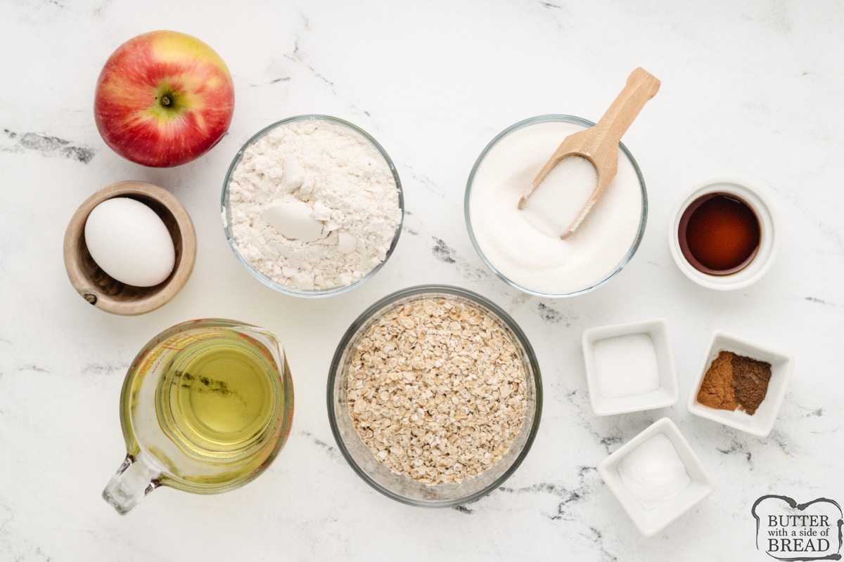 Ingredients in Apple Oatmeal Coffee Cake.
