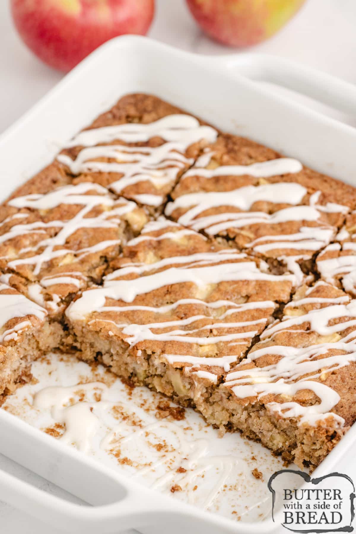 Coffee Cake made with diced apples.