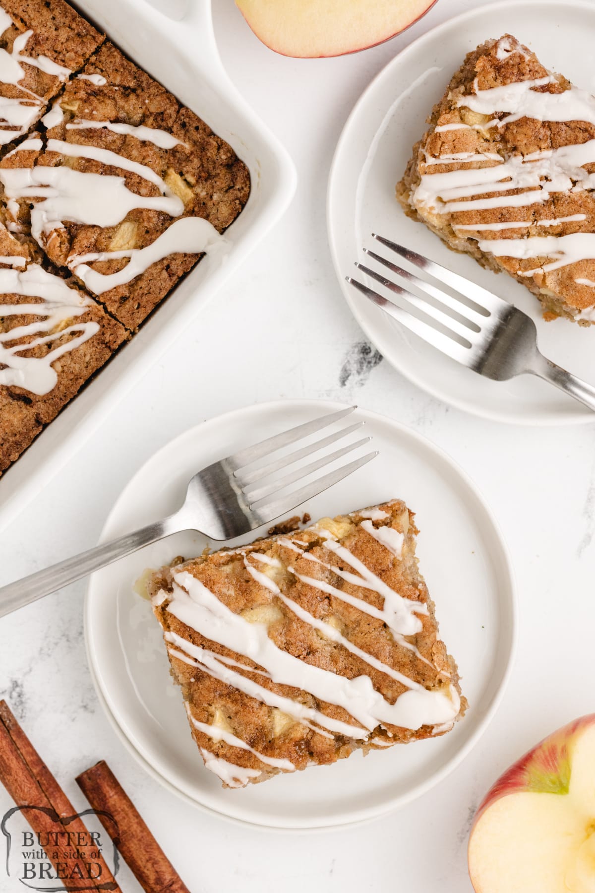 serving of apple oatmeal coffee cake.