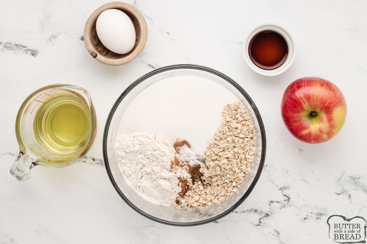 Mixing dry ingredients together in a bowl.