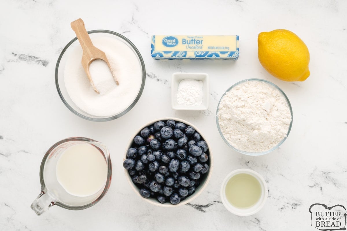 Ingredients in Easy Blueberry Cobbler.