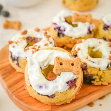 healthy and easy to make blueberry dog donut treats