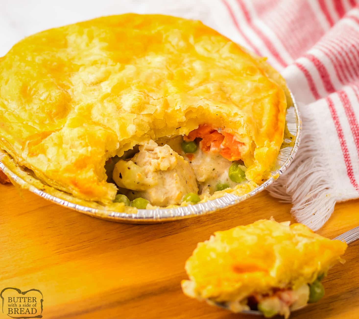 forkful of Copycat KFC Chicken Pot Pie