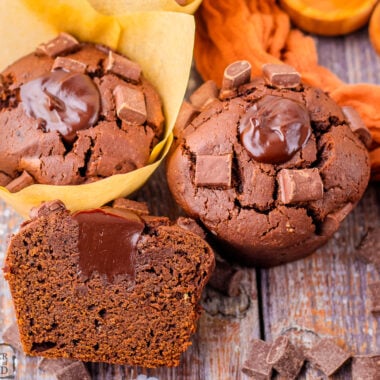 Copycat Olympic Village Chocolate Muffins win a gold medal for sure! Moist, decadent muffins with 3x the chocolate, just like they served at the Paris Olympics!