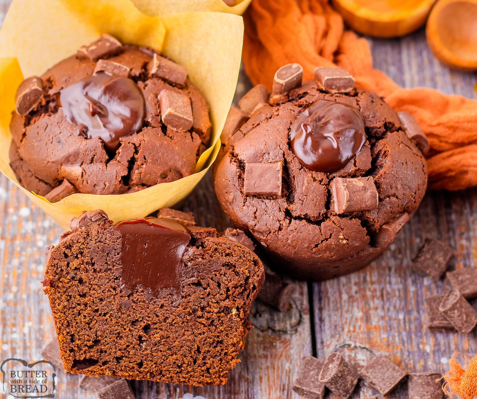 Copycat Olympic Village Chocolate Muffins win a gold medal for sure! Moist, decadent muffins with 3x the chocolate, just like they served at the Paris Olympics!