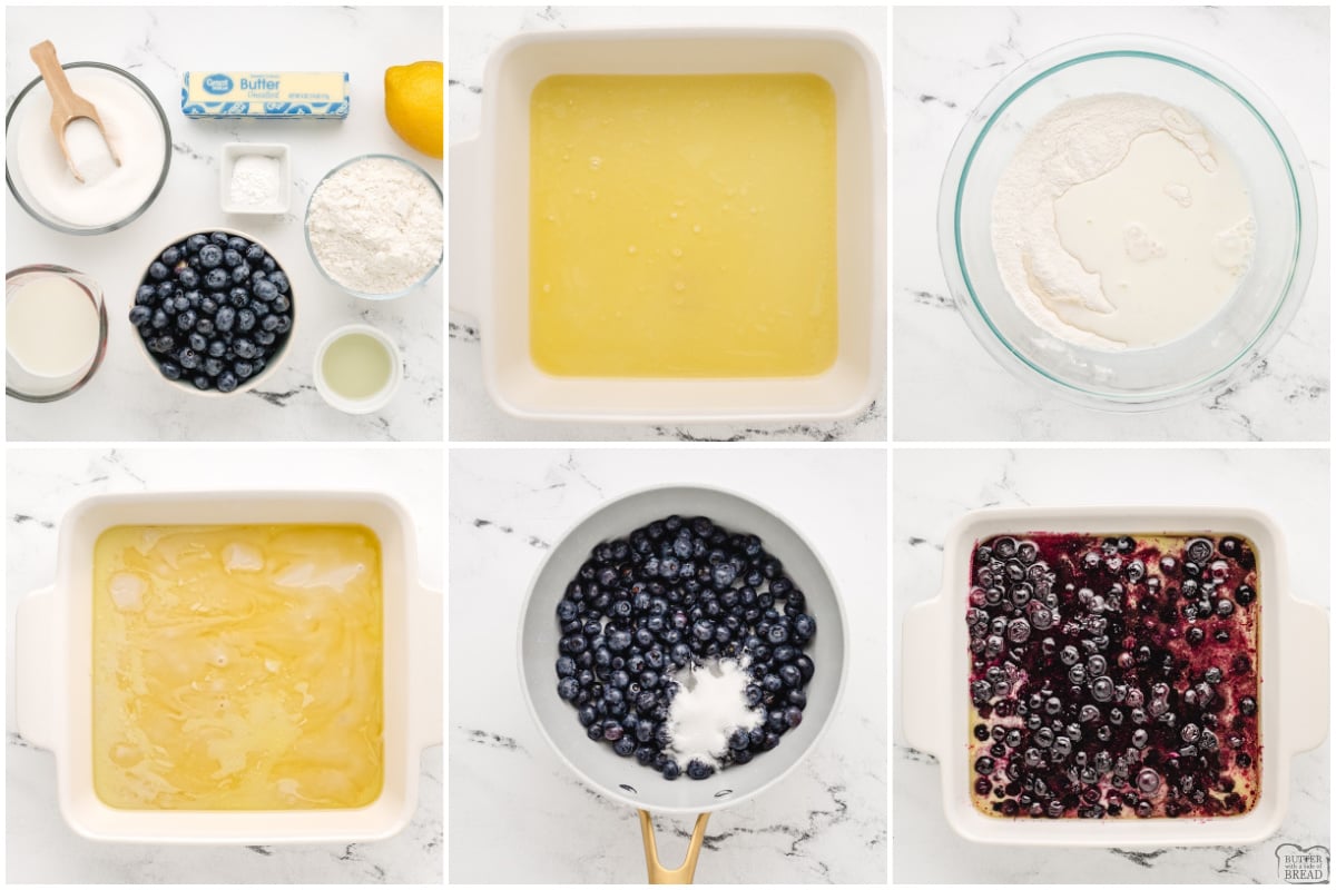 Step-by-step instructions on how to make Easy Blueberry Cobbler. 