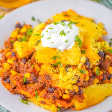 chili cornbread casserole with ground beef