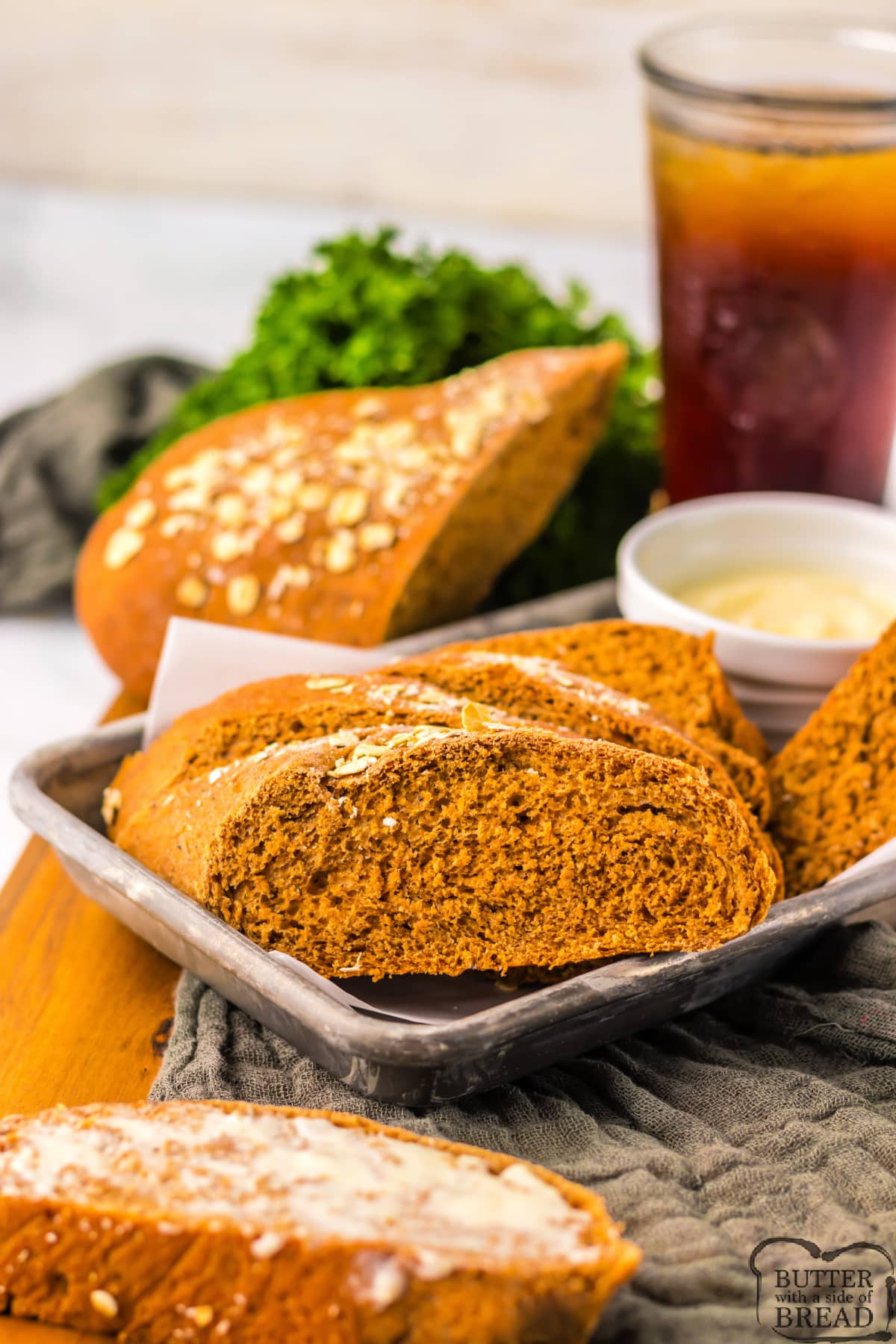 Copycat Cheesecake Factory Brown Bread is soft, chewy, and sweetened with brown sugar, molasses, and honey. This simple bread recipe is easy to make and is best served warm with a little bit of butter.