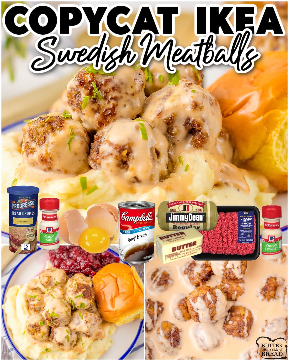 Copycat Ikea Swedish Meatballs made easy at home with a blend of ground beef & pork & simple seasonings! Indulge in your favorite Swedish dinner without needing to navigate to a store!