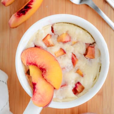 easy homemade peach mug cake