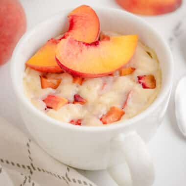 vanilla peach mug cake for one