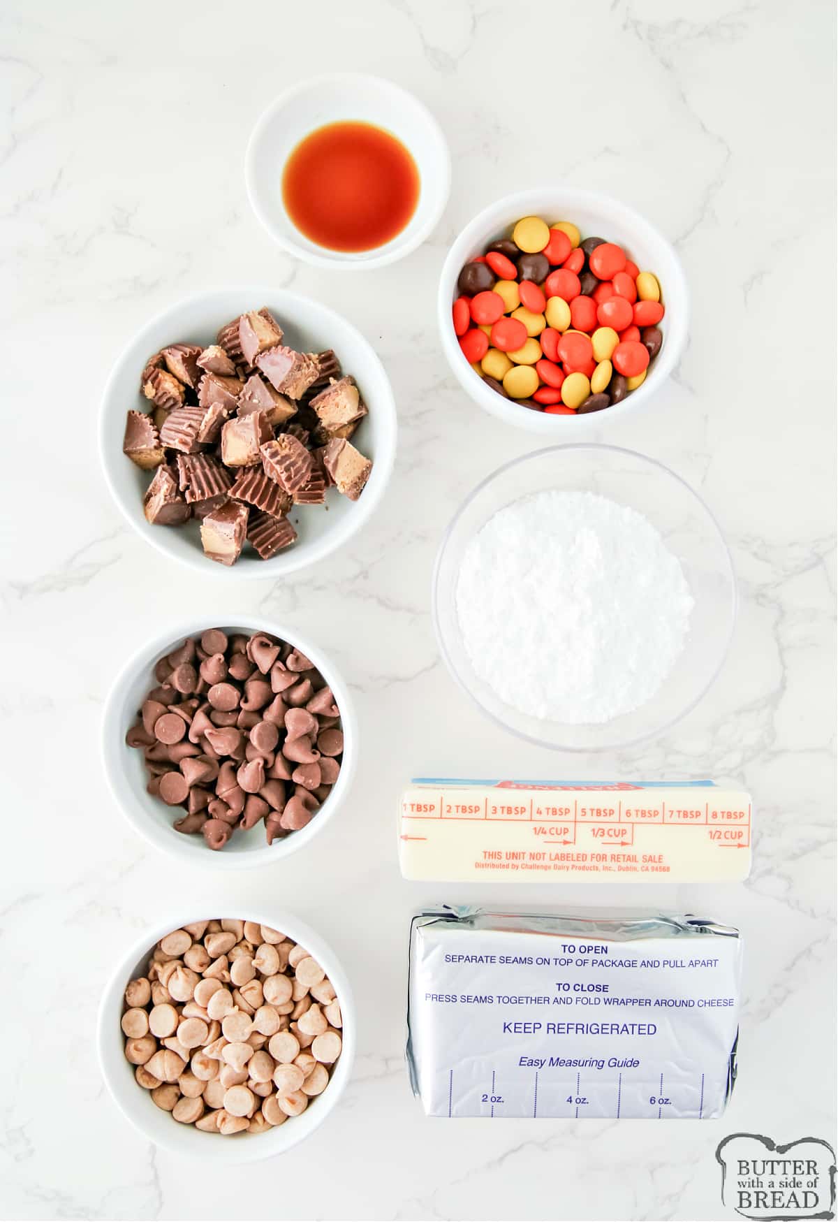 Ingredients in Reese's Dessert Dip. 