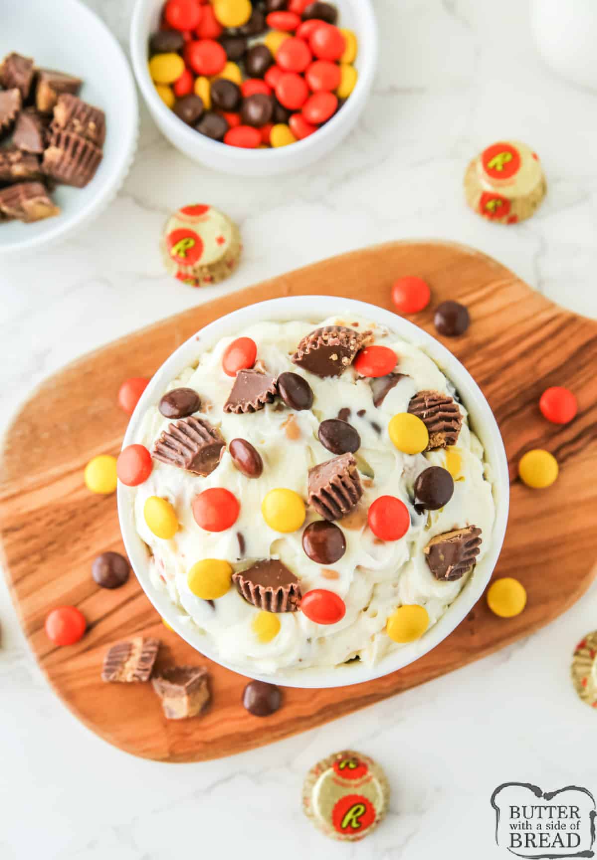 Reese's Dessert Dip is sweet, creamy, and perfect for dipping pretzels, cookies, and graham crackers. Easy dip made with cream cheese, powdered sugar, and lots of chocolate and peanut butter!