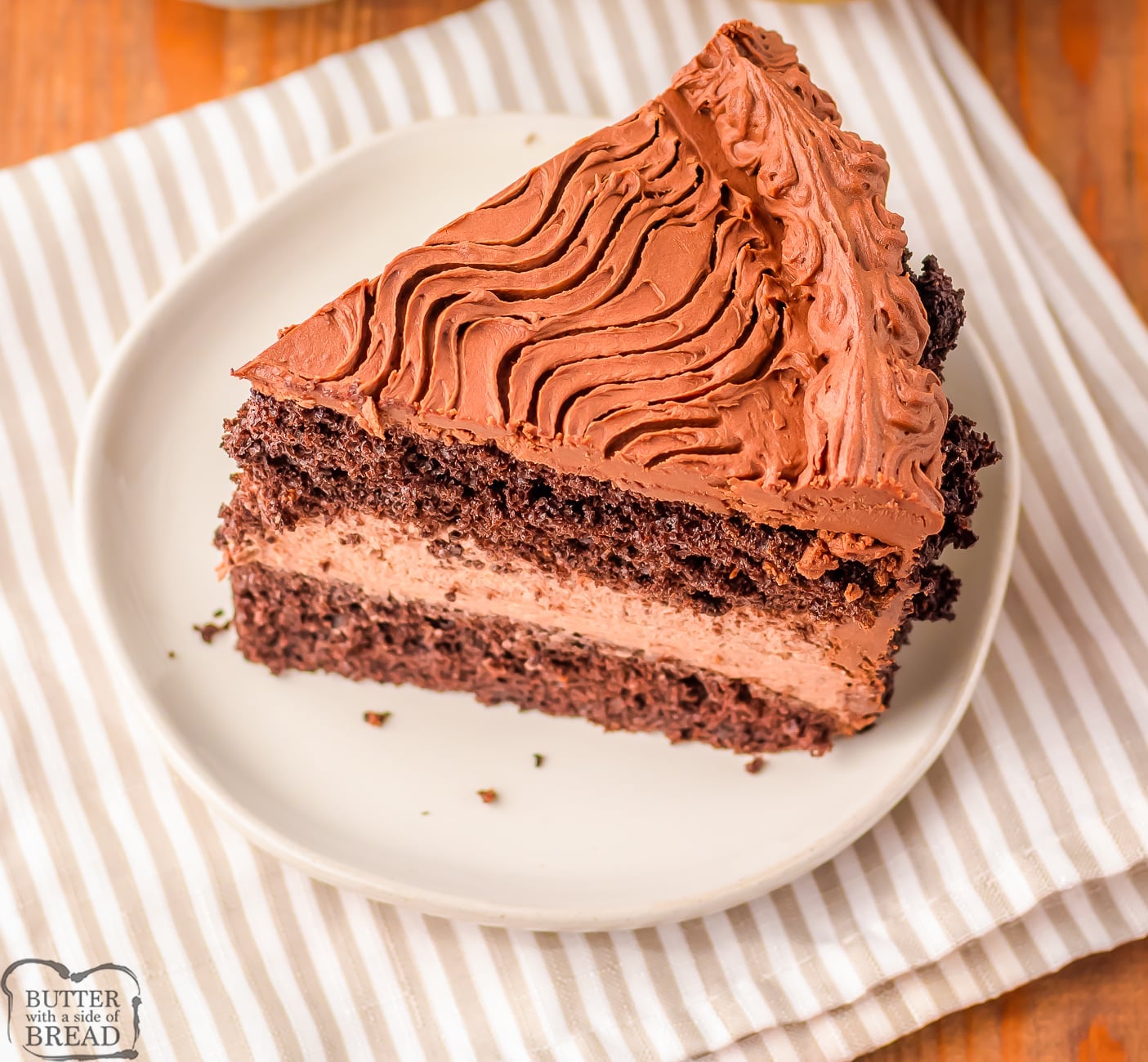 slice of copycat Costco chocolate mousse cake
