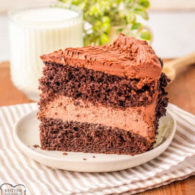 slice of copycat Costco chocolate mousse cake