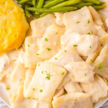 dinner plate with cracker barrel homemade chicken and dumplings
