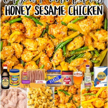 Copycat Panda Express Honey Sesame Chicken is made with tender chicken, coated & fried crispy then covered in a simple, sweet sesame glaze!