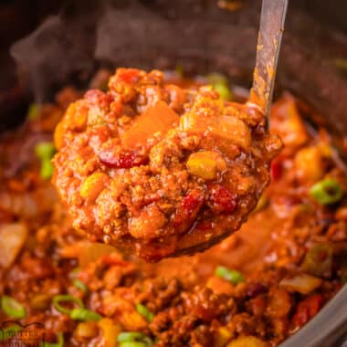 ladel of Wendy's copycat chili recipe