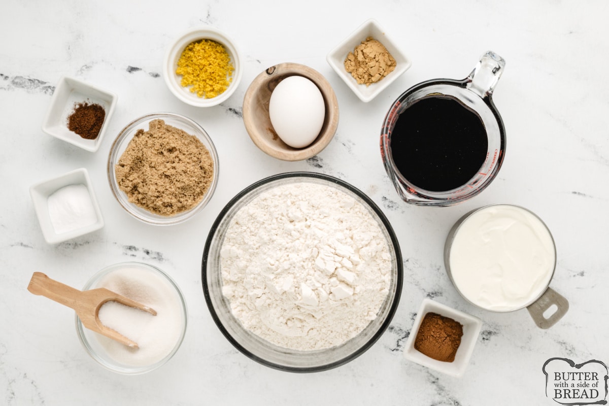 Ingredients in Gingersnap Mini Muffins.