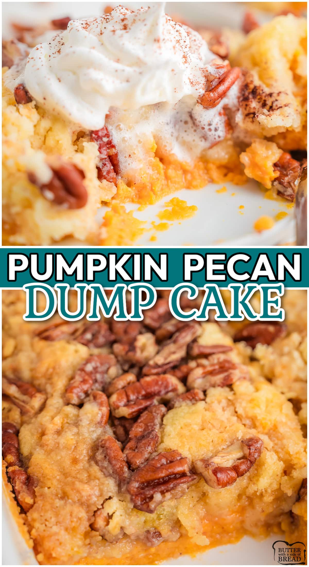 Pumpkin Pecan Dump Cake is made easy with a handful of ingredients including a cake mix, pumpkin pie mix, eggs, butter and brown sugar. Decadent dump cake recipe with fantastic Fall flavors!