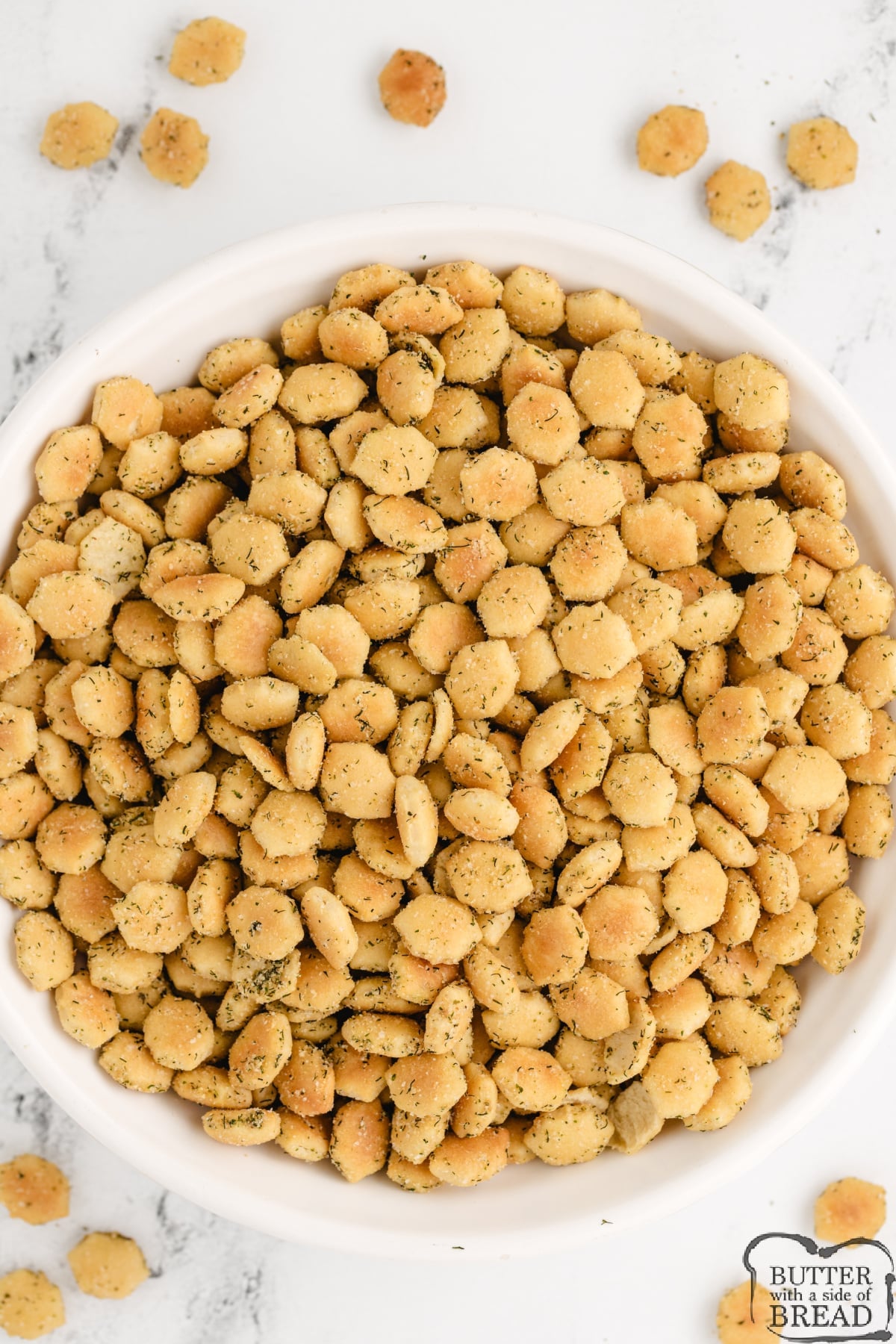 Seasoned Oyster Crackers pair perfectly with soups and salads. Perfectly seasoned crackers that are easy to make and great for snacking on.