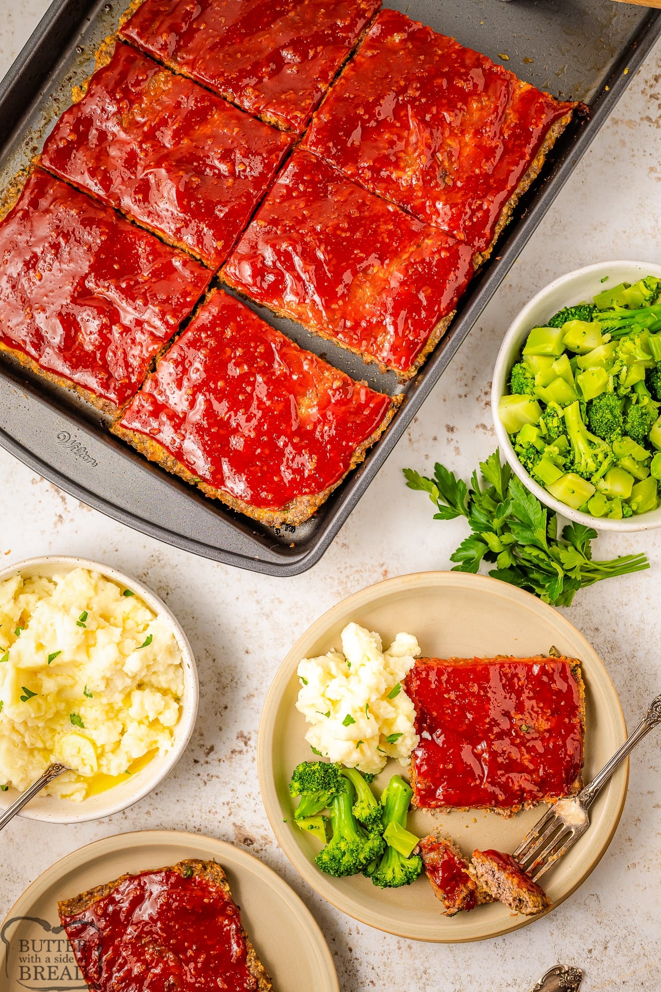 sheet pan meatloaf dinner 