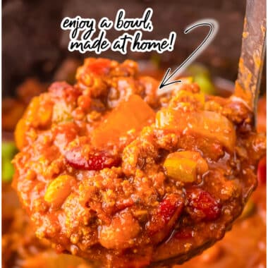 Slow Cooker Wendy's Copycat Chili made with pantry ingredients and cooked easily in a crockpot! This hearty, flavorful crockpot beef chili tastes just like the real thing!