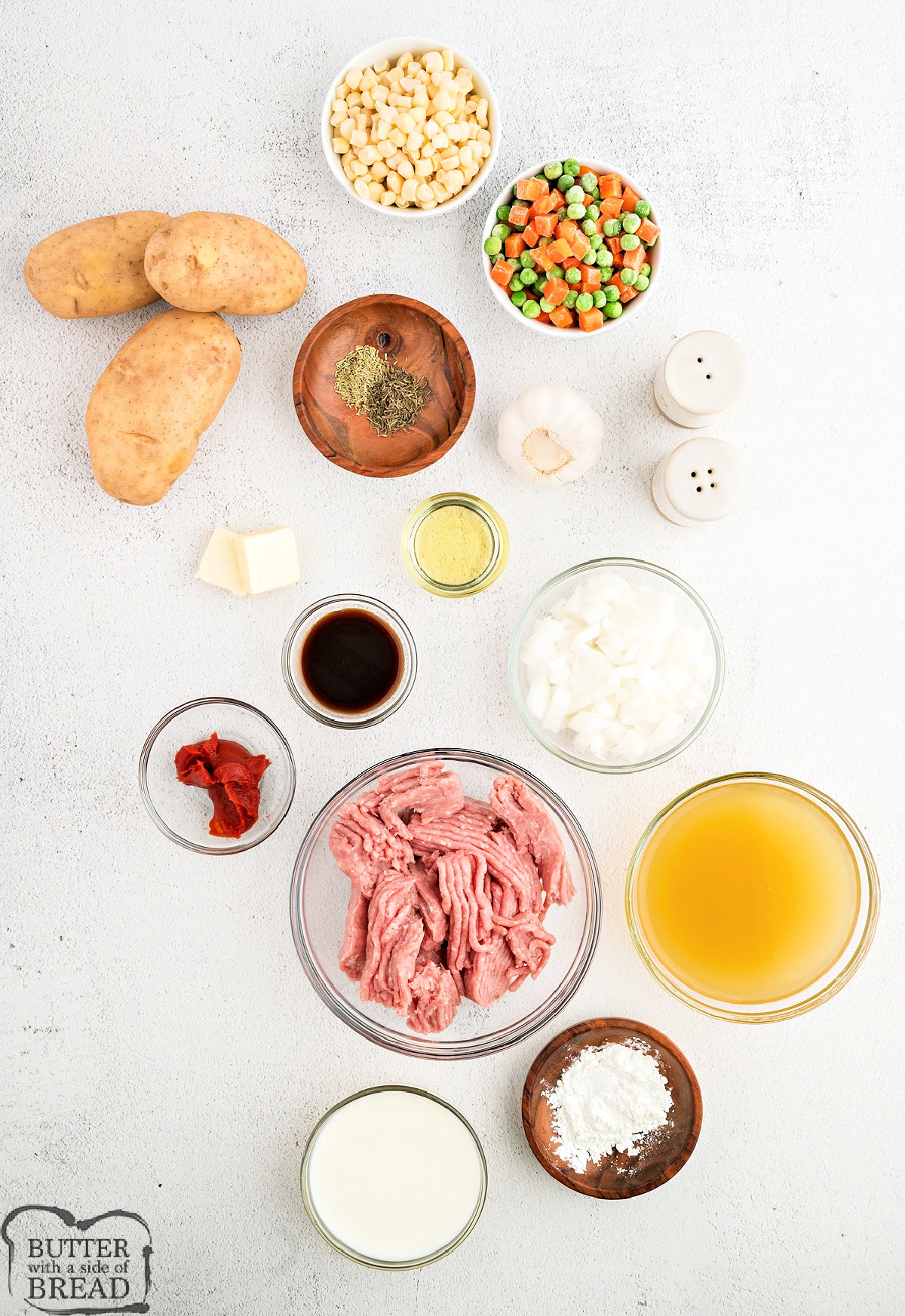 Ingredients in Stovetop Shepherd's Pie.
