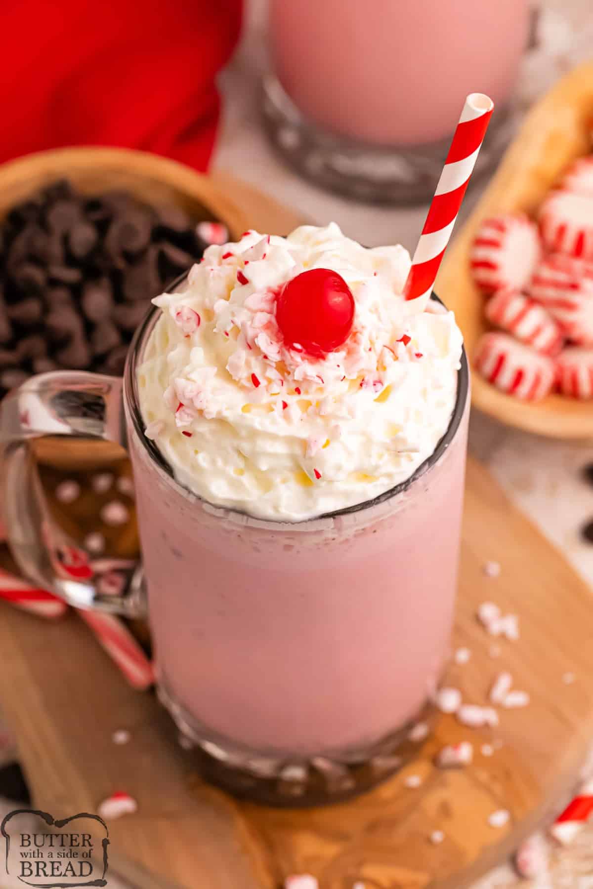 Peppermint milkshake recipe.