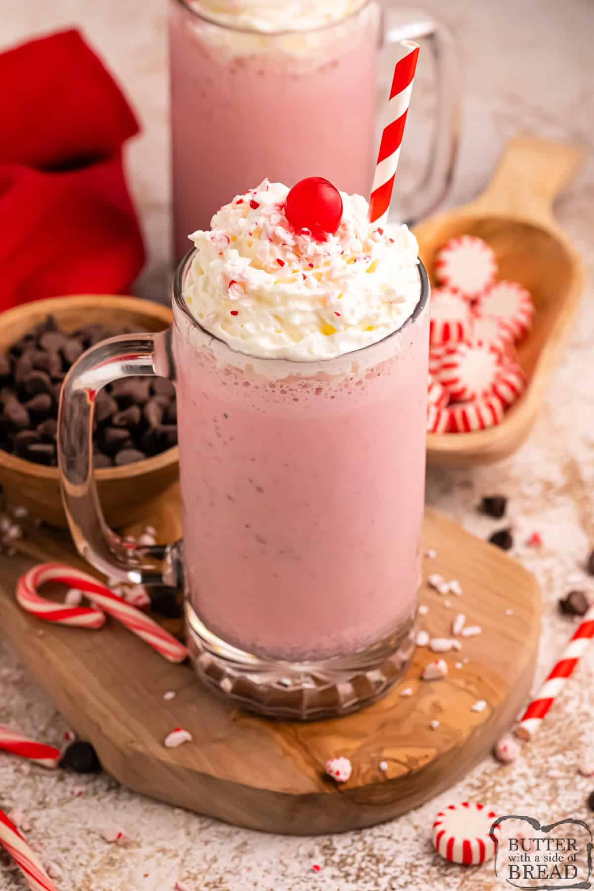 Peppermint milkshakes.
