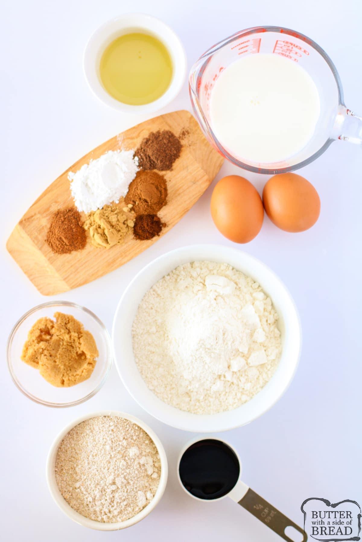 Ingredients in Gingerbread Sheet Pancakes.