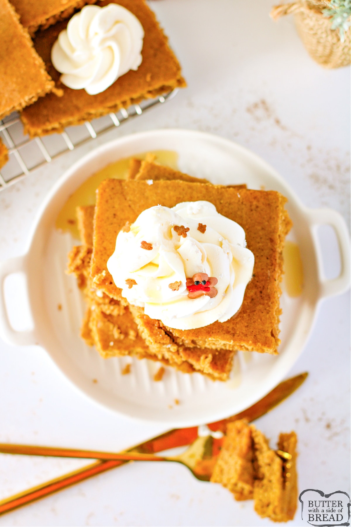 Gingerbread Sheet Pancakes made completely from scratch and baked in the oven. This is the perfect breakfast recipe for the holiday season!