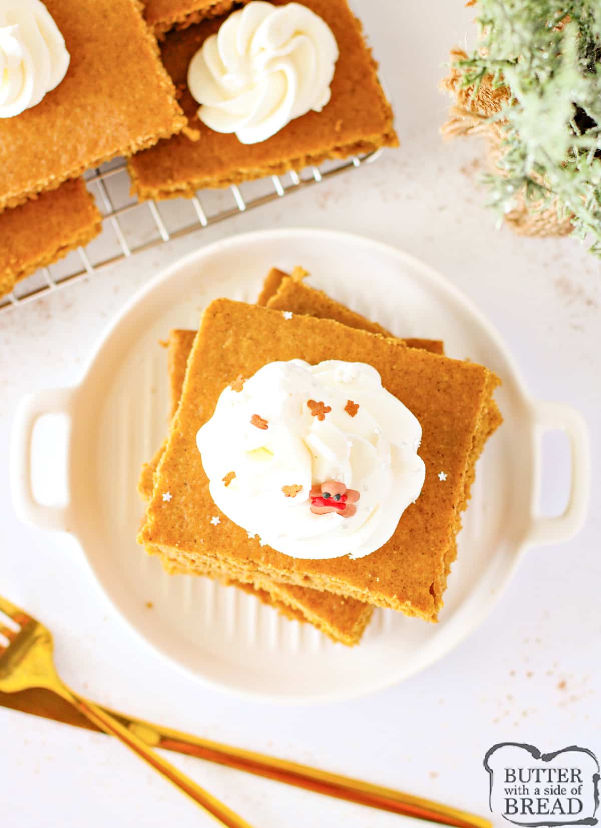 Stack of gingerbread pancakes.