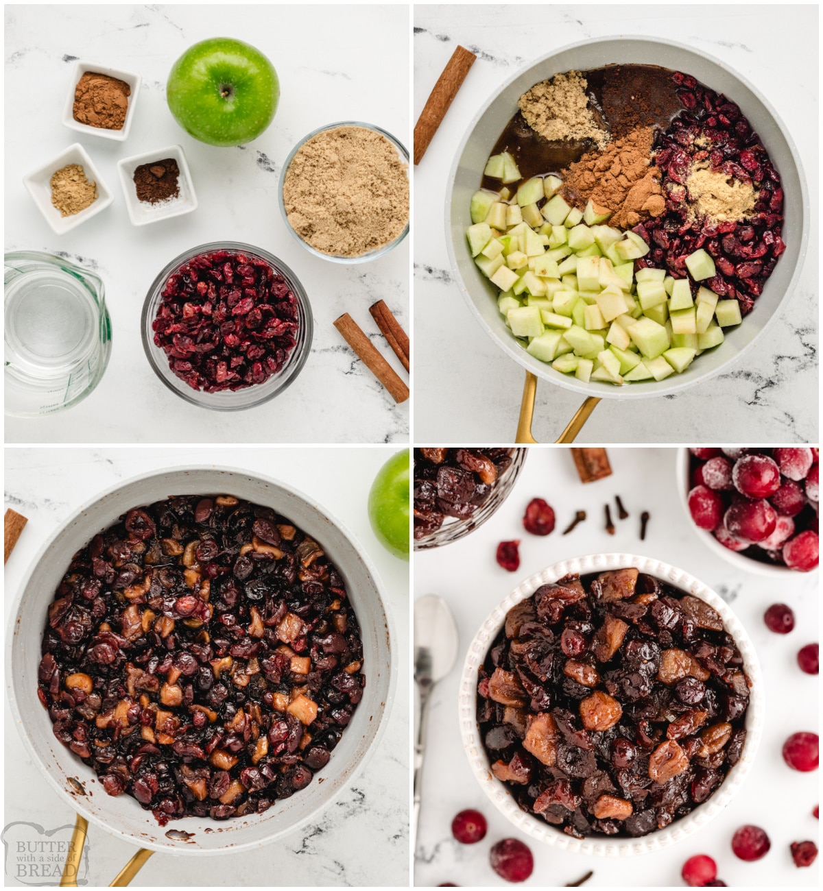 how to make dried cranberry chutney with an apple