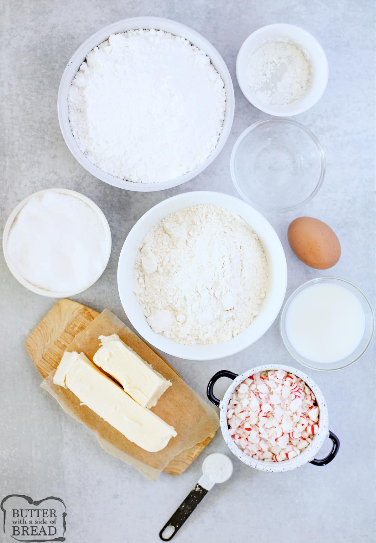 Ingredients in Peppermint Blondies.