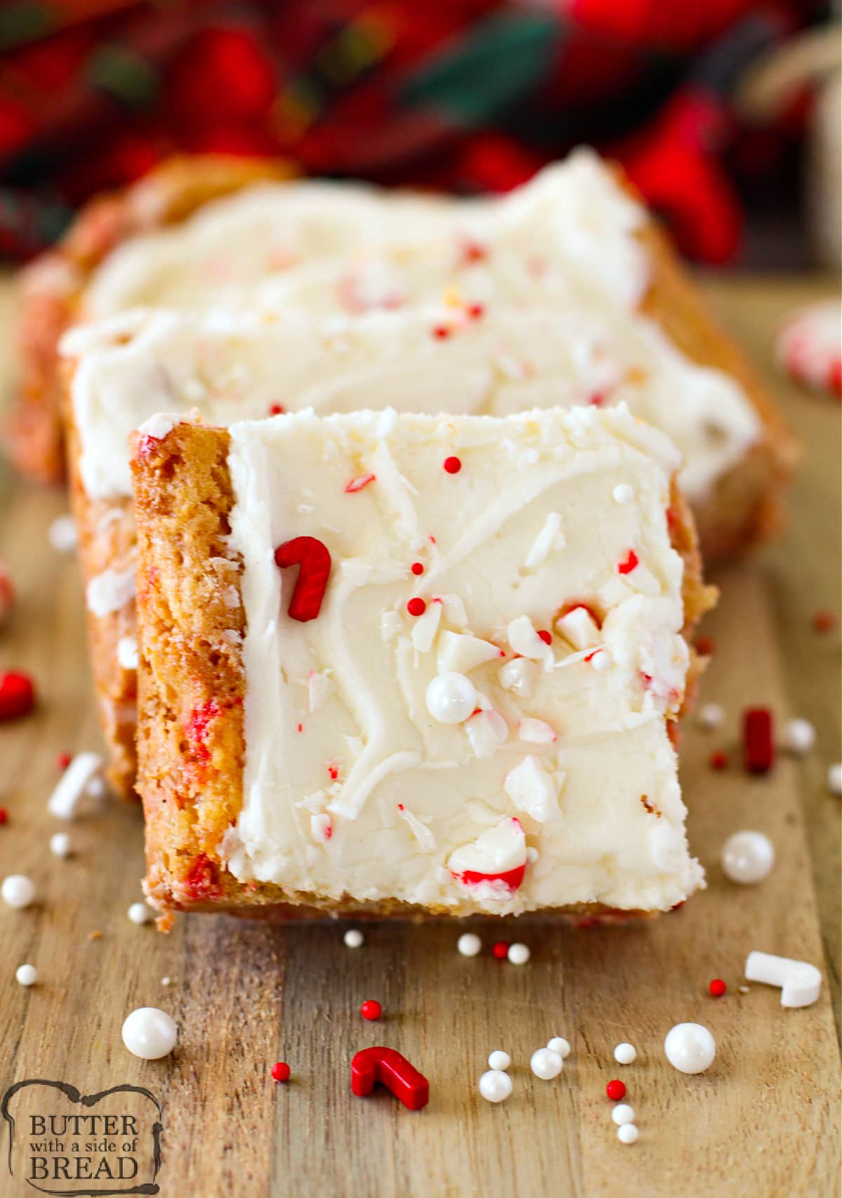 Peppermint dessert with holiday sprinkles.