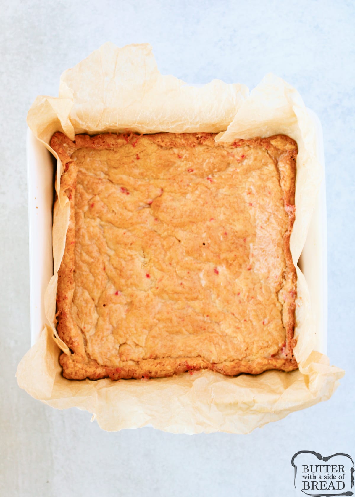 Baked peppermint blondies.