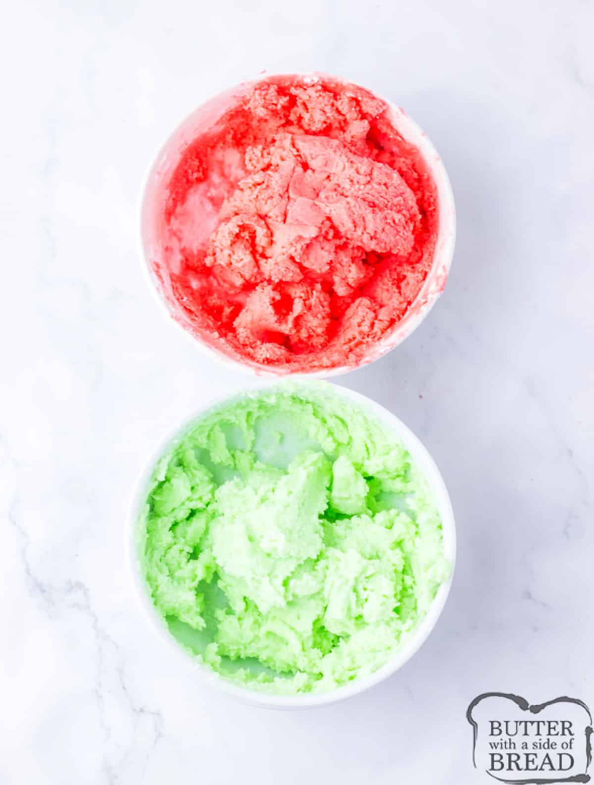 Cream cheese, powdered sugar, and Jello powder mixed together. 